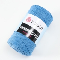 Пряжа "Macrame Cotton" 20% полиэстер, 80% хлопок 225м/250гр (786 синий)