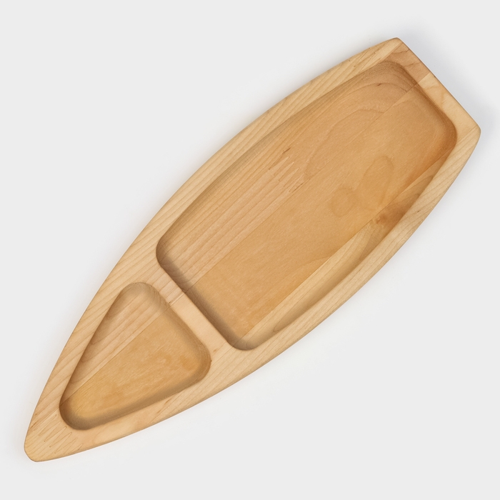 Менажница «Лодочка», 2 секции, d=30×1 см, берёза Менажница «Лодочка», 2 секции, d=30×1 см, берёза