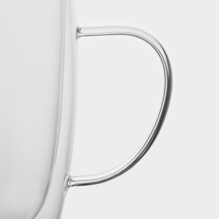 Набор стеклянных кружек с двойными стенками Magistro «Дуо», 450 мл, 13×9×14,8 см, 2 шт Набор стеклянных кружек с двойными стенками Magistro «Дуо», 450 мл, 13×9×14,8 см, 2 шт