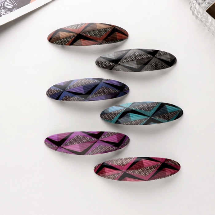 Заколка-автомат для волос Заколка-автомат для волос "Сильва" геометрия блеск, 9,5 см, микс