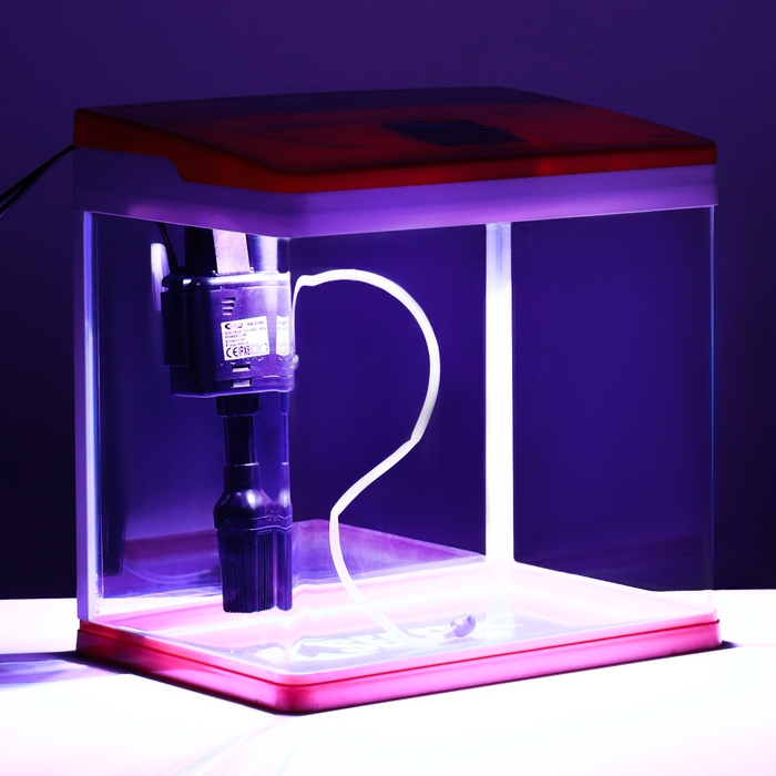 Аквариум SeaStar HX-318F в комплекте: LED-лампа 7 режимов, фильтр, 18 л, красный Аквариум SeaStar HX-318F в комплекте: LED-лампа 7 режимов, фильтр, 18 л, красный