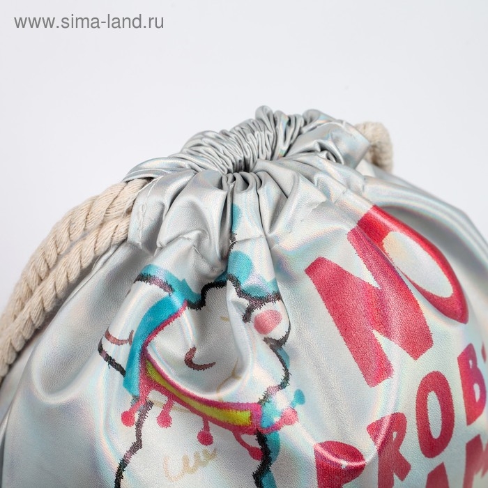 Мешок для обуви &laquo;1 сентября: NO PROB-LLAMA&raquo; кож.зам голография, 30 х 40 см