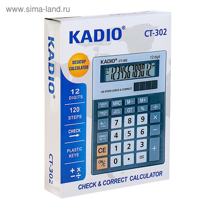 Калькулятор настольный, 12 - разрядный, 302, двойное питание Калькулятор настольный, 12 - разрядный, 302, двойное питание