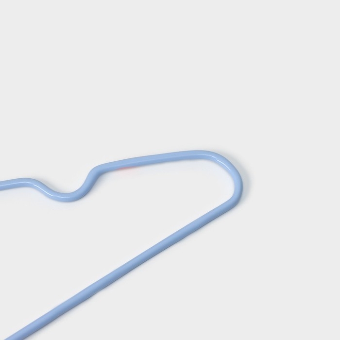 Плечики - вешалки для одежды Доляна, 29,5×17 см, 10 шт, детские, антискользящее покрытие, цвет голубой Плечики - вешалки для одежды Доляна, 29,5×17 см, 10 шт, детские, антискользящее покрытие, цвет голубой