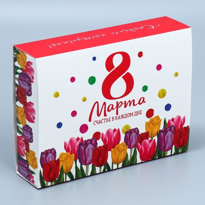 Коробка кондитерская, упаковка «Тюльпаны», 8 марта, 20 х 15 х 5 см Коробка кондитерская, упаковка «Тюльпаны», 8 марта, 20 х 15 х 5 см