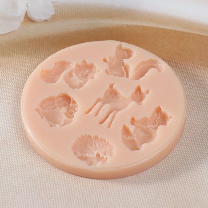 Молд силикон Молд силикон "Лесные животные" 1,9х2х0,4 2,5х2,8х0,4 2х1,5х0,4 2,7х1,7х0,4 3х2х0,4