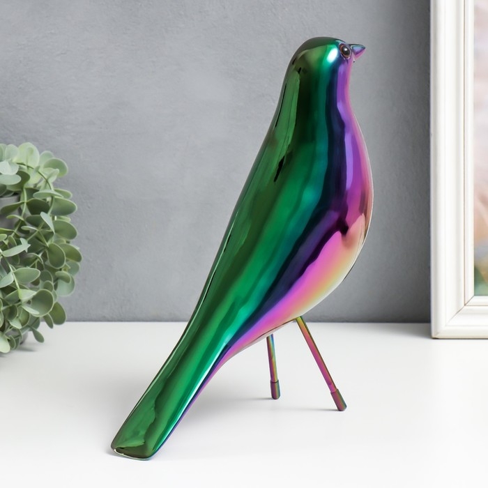 Сувенир полистоун Сувенир полистоун "Птица" золото хамелеон 25,5х25х8 см