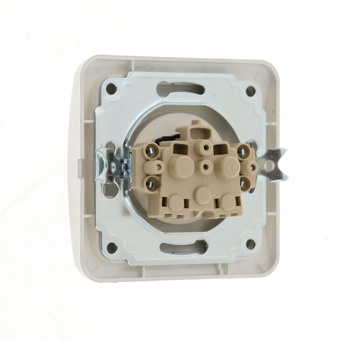 Розетка одноместная Luazon Lighting  Розетка одноместная Luazon Lighting "Орион", 10 А, скрытая, без з/к, серебристая