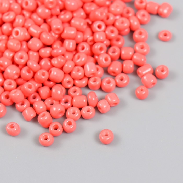 Бисер стекло 6/0  Бисер стекло 6/0 "Лососевый" яркий 450 гр