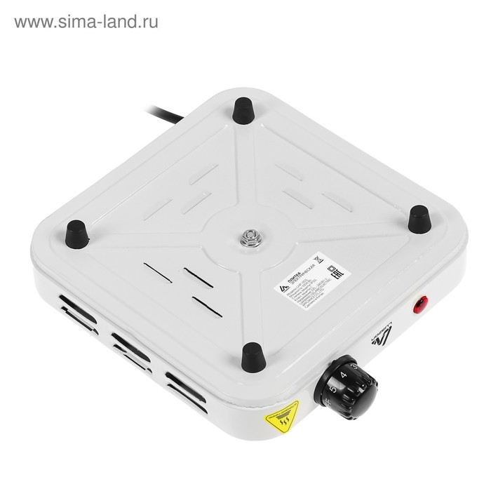 Плитка электрическая Luazon LHP-002, 1 конфорка, 1000 Вт, нагреватель диск, белая Плитка электрическая Luazon LHP-002, 1 конфорка, 1000 Вт, нагреватель диск, белая