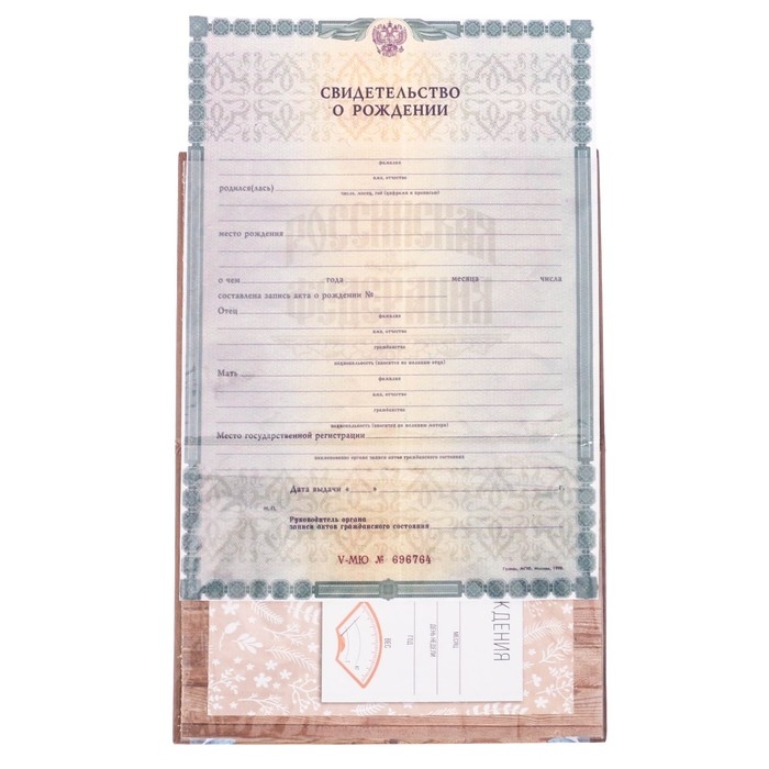 Папка для свидетельства о рождении «Бегемотик», А5 Папка для свидетельства о рождении «Бегемотик», А5