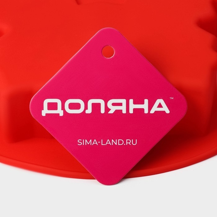 Форма для выпечки новогодняя Доляна &laquo;Снежинка&raquo;, силикон, 23&times;3,5 см, цвет красный
