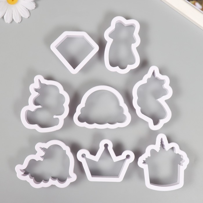 Каттеры для полимерной глины Каттеры для полимерной глины "Единороги и облака" набор 8 шт