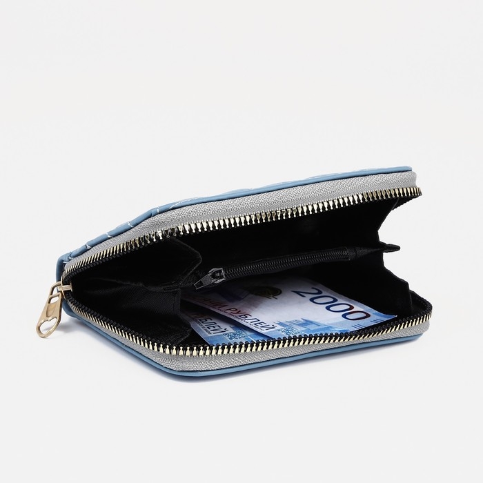 Кошелёк на молнии, цвет голубой Кошелёк на молнии, цвет голубой