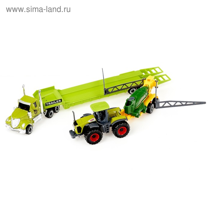 Грузовик металлический «Ферма» с трактором, МИКС