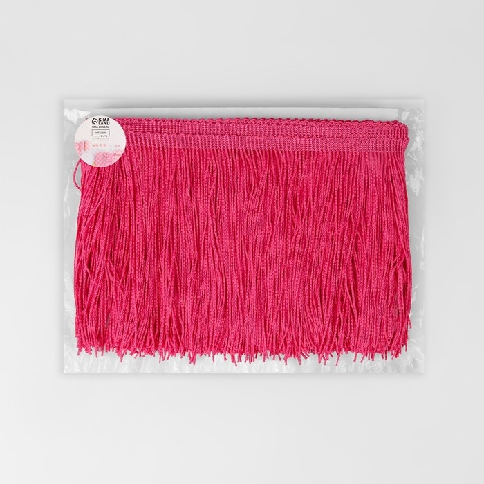 Тесьма декоративная «Бахрома», 15 см, 5 ± 0,5 м, цвет малиновый Тесьма декоративная «Бахрома», 15 см, 5 ± 0,5 м, цвет малиновый