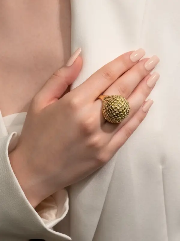 Кольцо металл &laquo;Шар сетка&raquo;, цвет золото, безразмерное