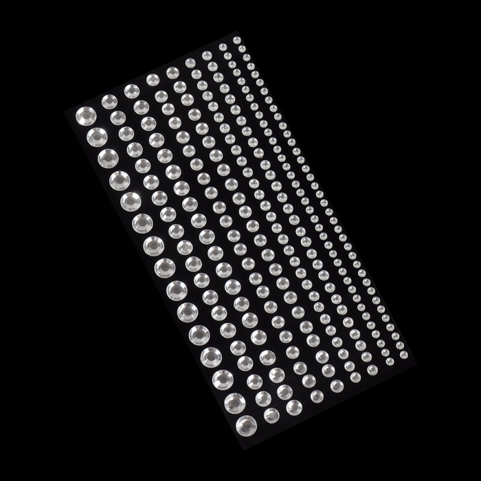 Стразы для декора ногтей, на клеевой основе, d = 3/4/5/6/7 мм, цвет серебристый