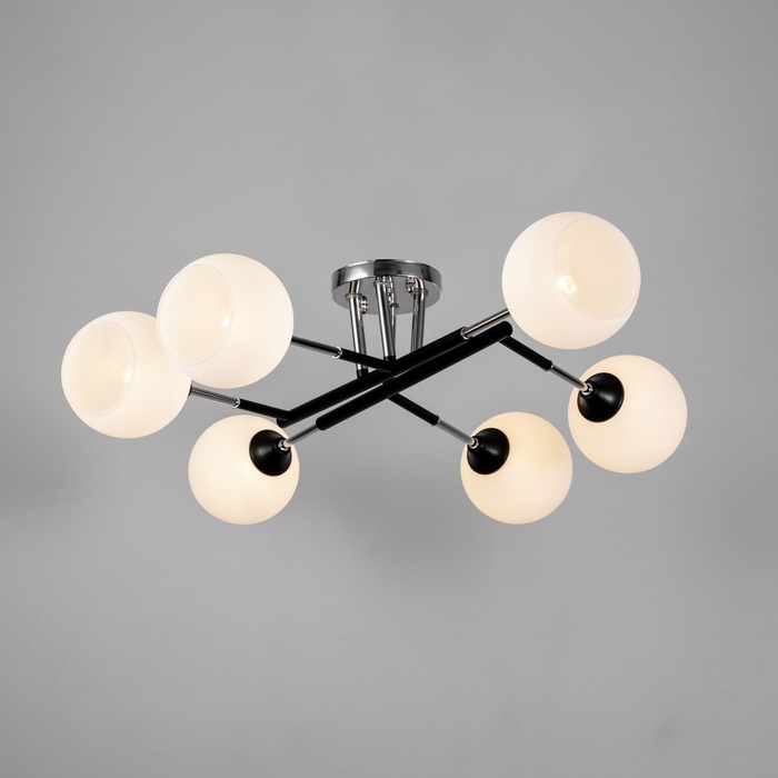 Люстра Люстра "Индис" 6хЕ27 40Вт черно-хромовый 60х60х26 см