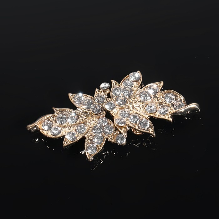 Декоративная застёжка «Листок», 5,1 × 2,3 см, цвет золотой Декоративная застёжка «Листок», 5,1 × 2,3 см, цвет золотой