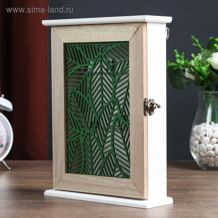 Ключница дерево 5 крючков Ключница дерево 5 крючков "Зелёные листья" 25,5х19х6 см