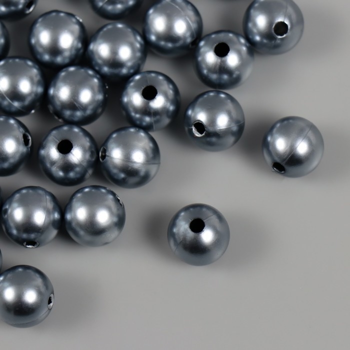Набор бусин "Жемчуг" d 12 мм, 250 гр, серый