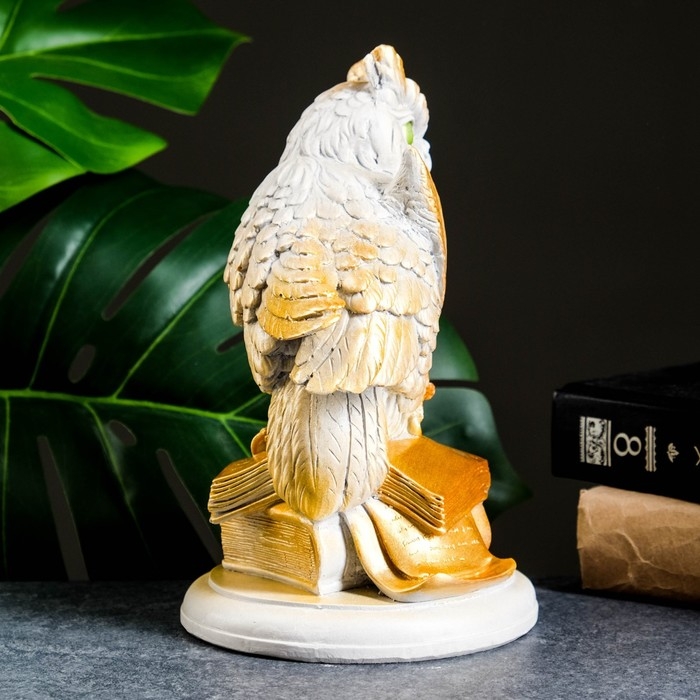 Фигура Фигура "Филин на книгах большой" серый, 21х15х13см