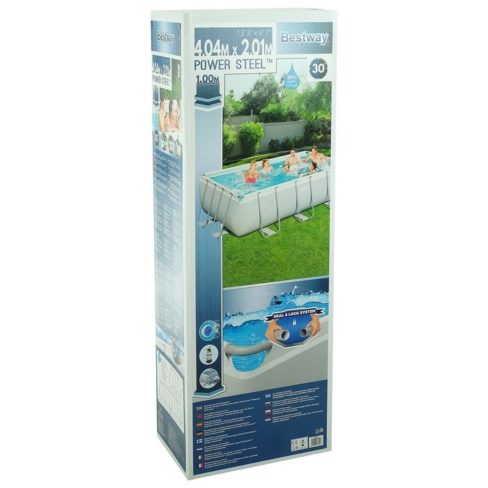 Бассейн каркасный Power Steel, 404 х 201 х 100 см, песчаный фильтр-насос, лестница, 56442 Bestway Бассейн каркасный Power Steel, 404 х 201 х 100 см, песчаный фильтр-насос, лестница, 56442 Bestway