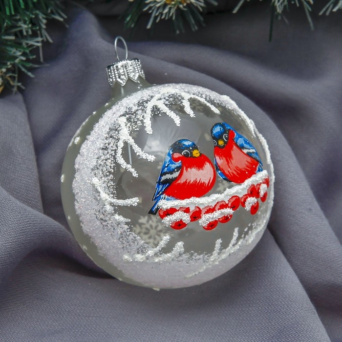 Новогодний шар Новогодний шар "Снегири" микс