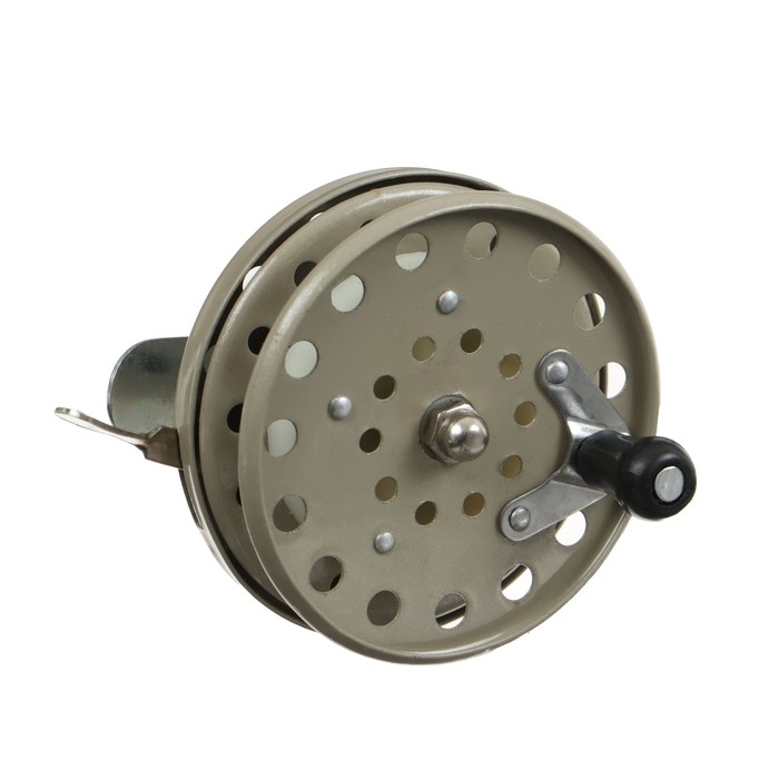 Катушка инерционная, металл, диаметр 6.5 см, крепление горизонтальное, цвет серый, 808-2 Катушка инерционная, металл, диаметр 6.5 см, крепление горизонтальное, цвет серый, 808-2