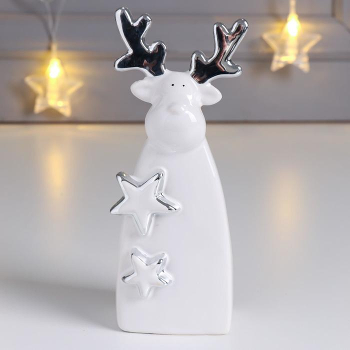 Сувенир керамика Сувенир керамика "Лосик со звёздочками" серебро 16,8х5х7,2 см