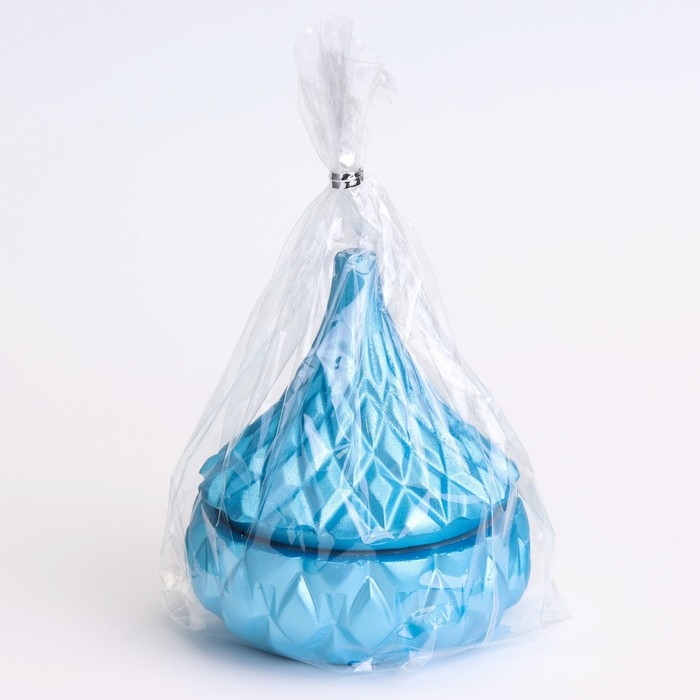 Свеча «Купол» в подсвечнике с ромбовидными гранями из гипса с крышкой, 8,5х8,5см, голубой Свеча «Купол» в подсвечнике с ромбовидными гранями из гипса с крышкой, 8,5х8,5см, голубой