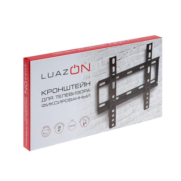 Кронштейн Luazon KrON-80, для ТВ, фиксированный, 14-42 Кронштейн Luazon KrON-80, для ТВ, фиксированный, 14-42", 20 мм от стены, черный