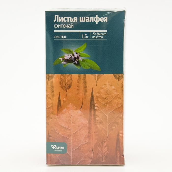 Шалфей листья, 20 фильтр пакетов по 1.5 г Шалфей листья, 20 фильтр пакетов по 1.5 г
