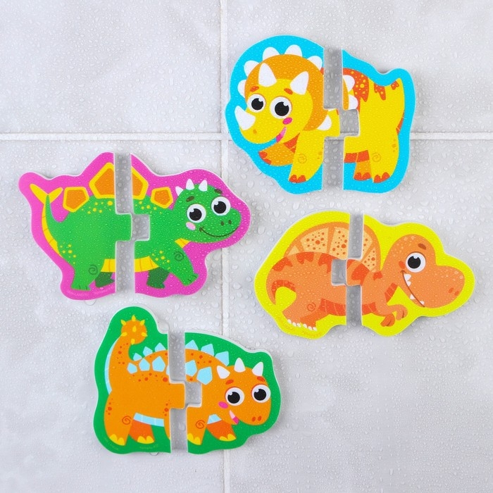 Мягкий пазл для малышей «Динозаврики», 10 пазлов, Крошка Я Мягкий пазл для малышей «Динозаврики», 10 пазлов, Крошка Я