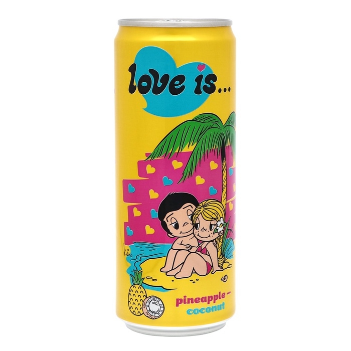 Вода газированная Love is, с ананасом и кокосом, 330 мл Вода газированная Love is, с ананасом и кокосом, 330 мл