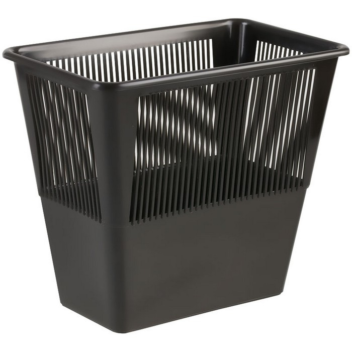Корзина для бумаг и мусора Стамм, 12 литров, пластик, сетчатая, прямоугольная, черная Корзина для бумаг и мусора Стамм, 12 литров, пластик, сетчатая, прямоугольная, черная