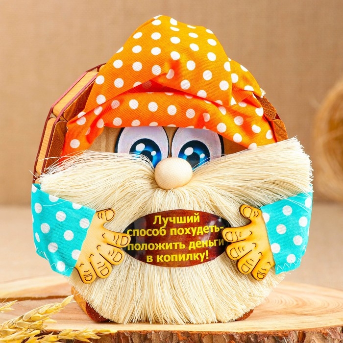 Копилка деревянная Копилка деревянная "Домовой Кузьма", микс