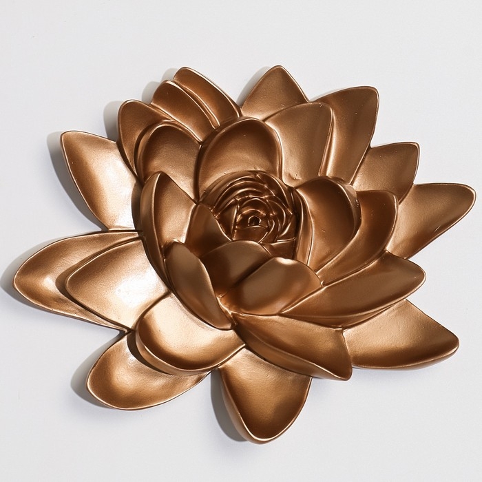 Декорация настенная панно, Декорация настенная панно, "Лотос" 15.5 x 18.5 см, золото