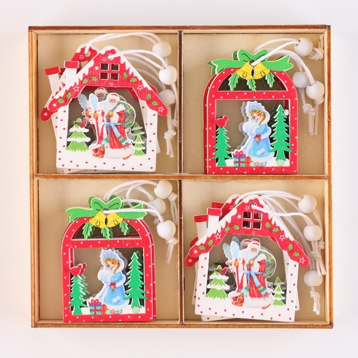 Набор новогодних подвесок, 12 шт., МИКС Набор новогодних подвесок, 12 шт., МИКС