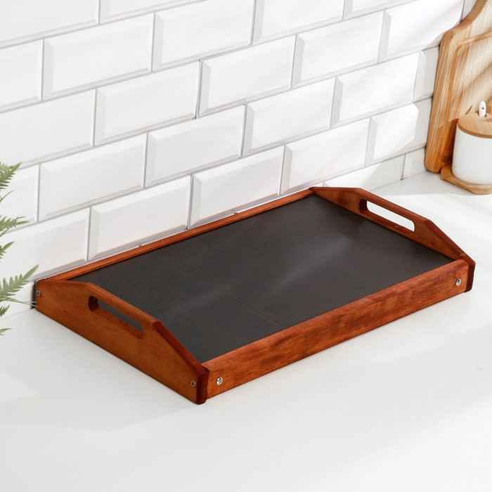 Столик для завтрака складной, 50×30см, с ручками, морёный Столик для завтрака складной, 50×30см, с ручками, морёный