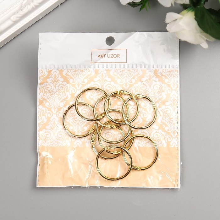 Кольца для творчества (для фотоальбомов) Кольца для творчества (для фотоальбомов) "Золото/Серебро" внутр. d= 2,5 см внешн. d=3 см набор 10 шт