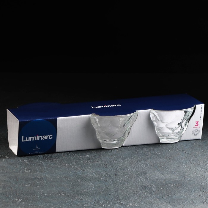 Набор стеклянных креманок «Айсд Диамант», 350 мл, 3 шт Набор стеклянных креманок «Айсд Диамант», 350 мл, 3 шт