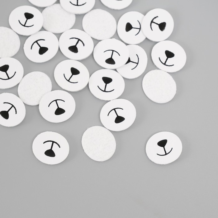 Декор для творчества кожзам Декор для творчества кожзам "Носик и улыбка" набор 25 шт 1,6х1,6 см