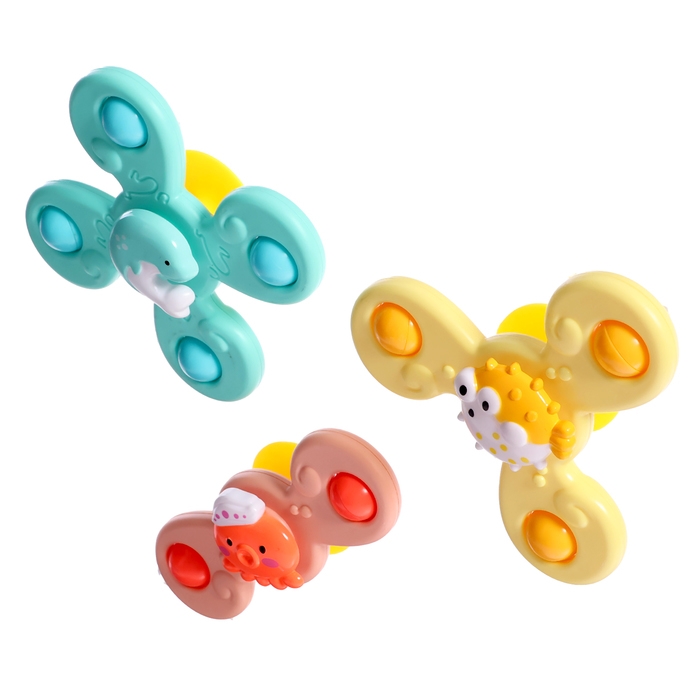 Спиннеры на присосках «Подводный мир», для купания в ванной, 3 шт. Спиннеры на присосках «Подводный мир», для купания в ванной, 3 шт.