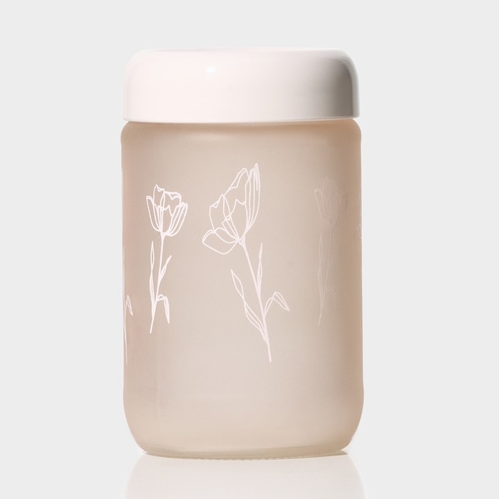 Банка стеклянная для сыпучих продуктов «Рози», 660 мл, цвет розовый Банка стеклянная для сыпучих продуктов «Рози», 660 мл, цвет розовый