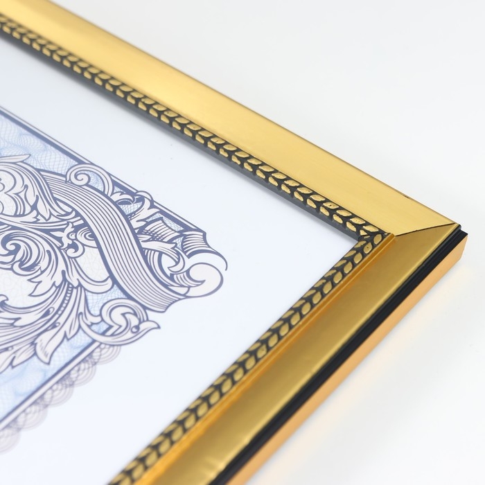 Фоторамка пластик формат А4 Фоторамка пластик формат А4 "Косичка" золото 30х23,2 см