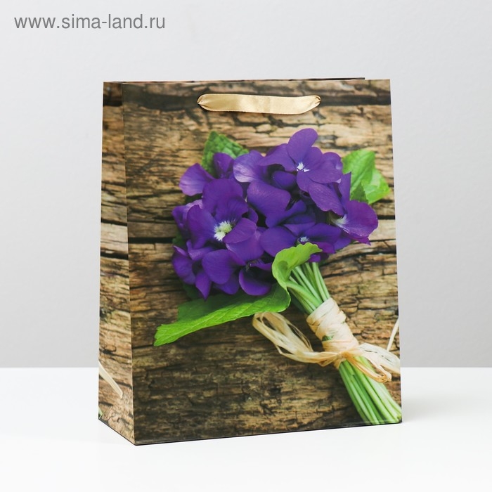 Пакет ламинированный  Пакет ламинированный "Фиалки" 26x32x12