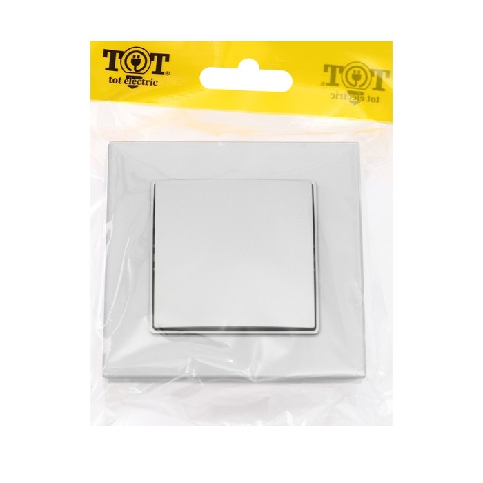 Выключатель TOT Matte Glass, 10 А, 1 кл., скрытый, стекло, серебристый