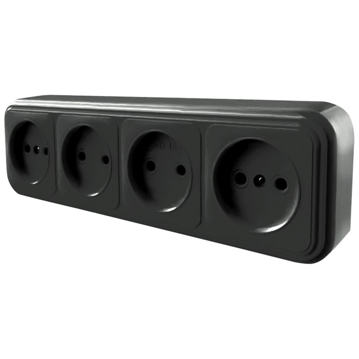 Розетка 4-местная без заземляющего контакта, 250В, 16А, IP20, PST16-60-20 (RA 16-464-Ч), чер 1022742 Розетка 4-местная без заземляющего контакта, 250В, 16А, IP20, PST16-60-20 (RA 16-464-Ч), чер 1022742